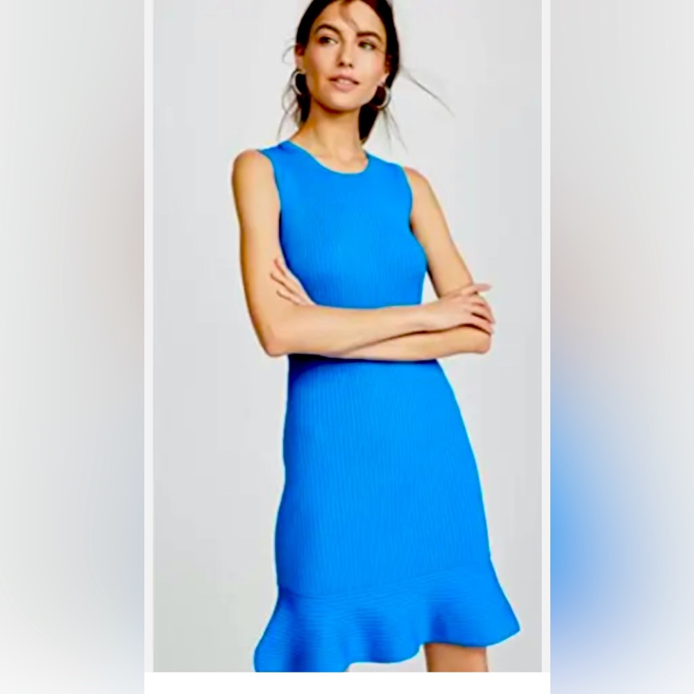 Parker Blue Lynn Ruffle
Ribbed Knit Cutout Sleeveless Bodycon Dress XS